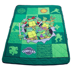 Vintage Teenage Mutant Ninja Turtles Blanket/Comforter 59x42” TURTLE POWER💥TMNT